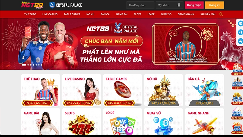 Net88 - Trang Cá Độ Bóng Đá Tài Trợ Crystal Palace Uy Tín 2026 1 Trang cá độ bóng đá Net88